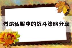 烈焰私服中的战斗策略分享